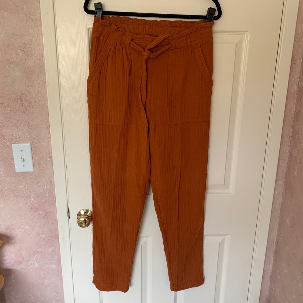 Xirena 'Jay' Cotton Gauze Pull on Pants | Earth Burnt Orange Rust | Small